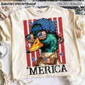4th of July Mallard Duck Boy PNG | Funny Patriotic Duck Sublimation Design | USA Red White Blue Shirt PNG Download